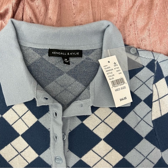 Pacsun Kendall and Kylie Blue Argyle Knit Mini Dress - Picture 6 of 6